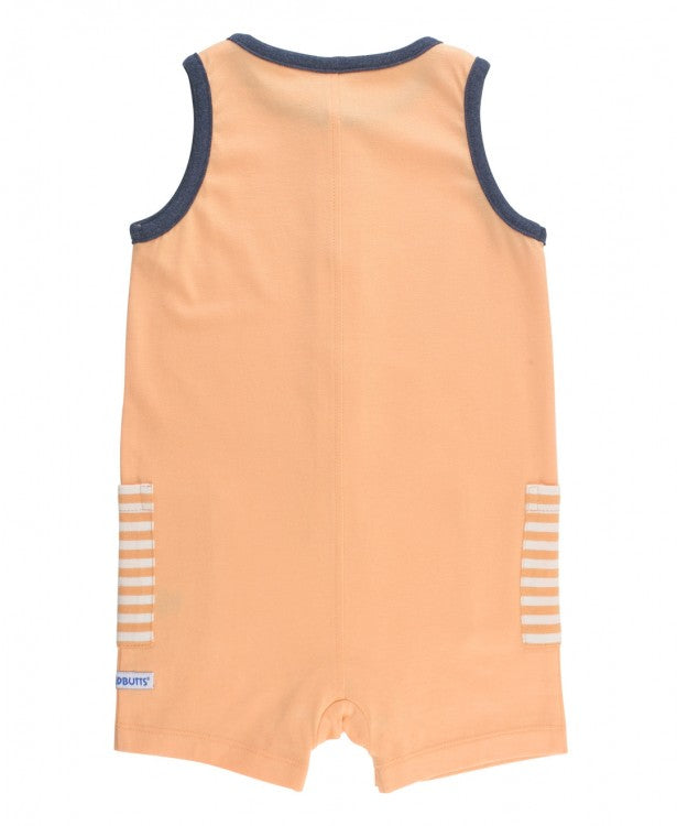 Rugged Butts Melon striped pocket romper