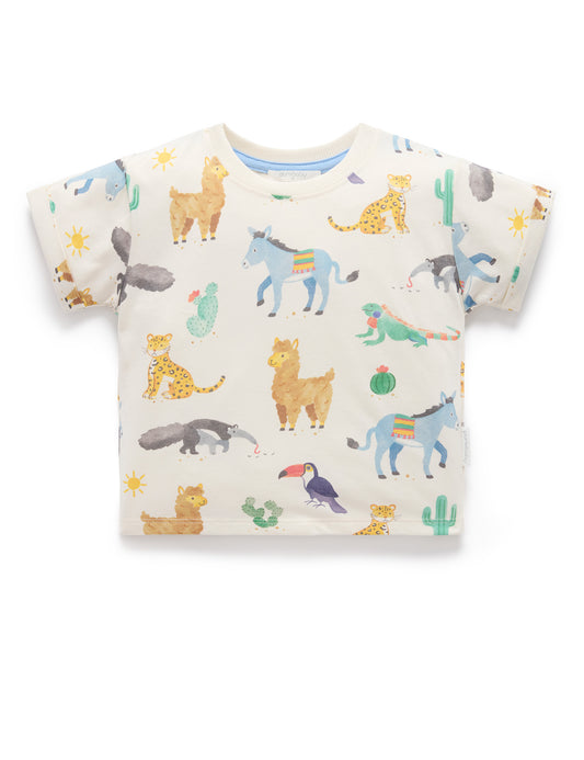Purebaby ピュアベビー ANIMAL FIESTA RELAXED TEE PB1020S25