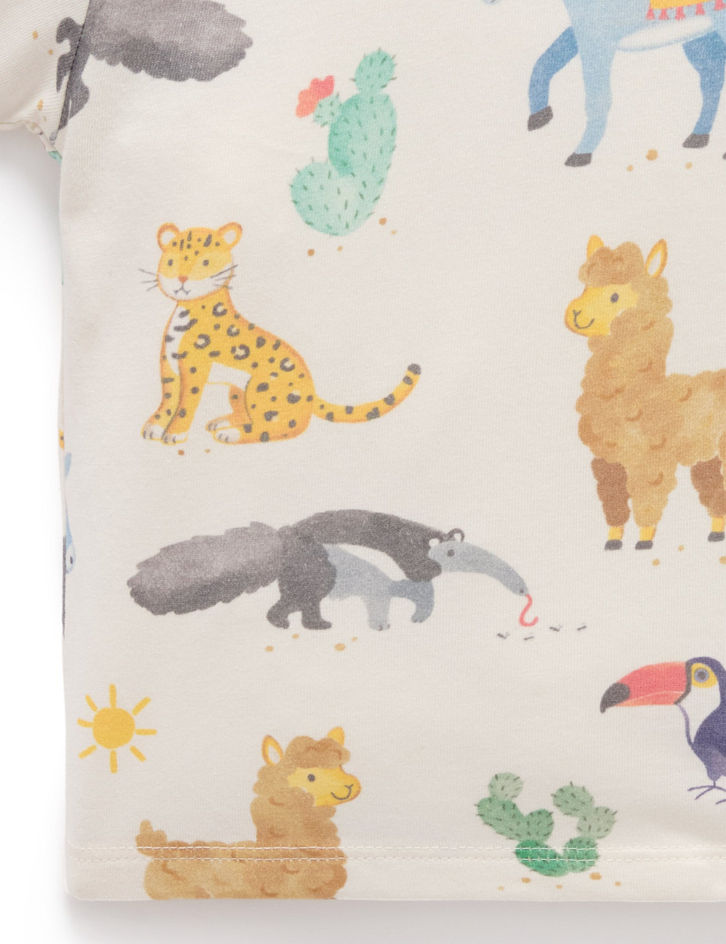 Purebaby ピュアベビー ANIMAL FIESTA RELAXED TEE PB1020S25