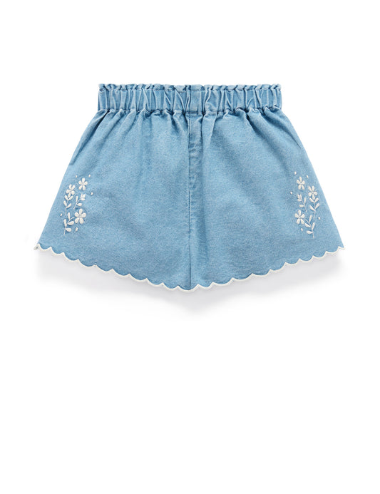 Purebaby ピュアベビー SCALLOPED DENIM SHORTS PB1044S25