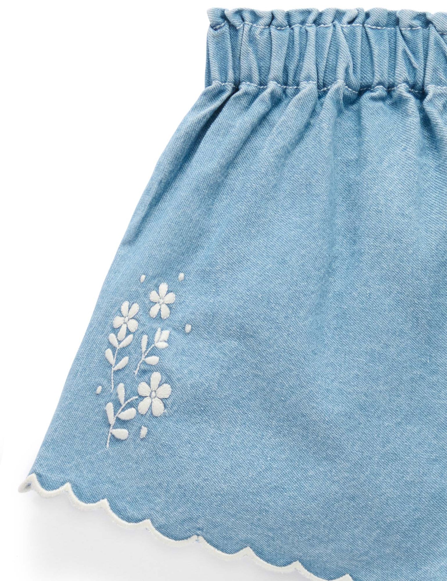 Purebaby ピュアベビー SCALLOPED DENIM SHORTS PB1044S25