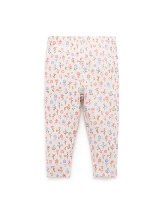 Purebaby ピュアベビー  RIB LEGGINGS DAHLIA PRIN PB1051S25