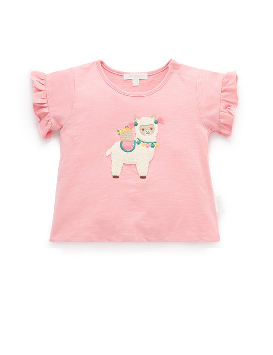 Purebaby ピュアベビー RUFFLE TEE papaya PB1053S25