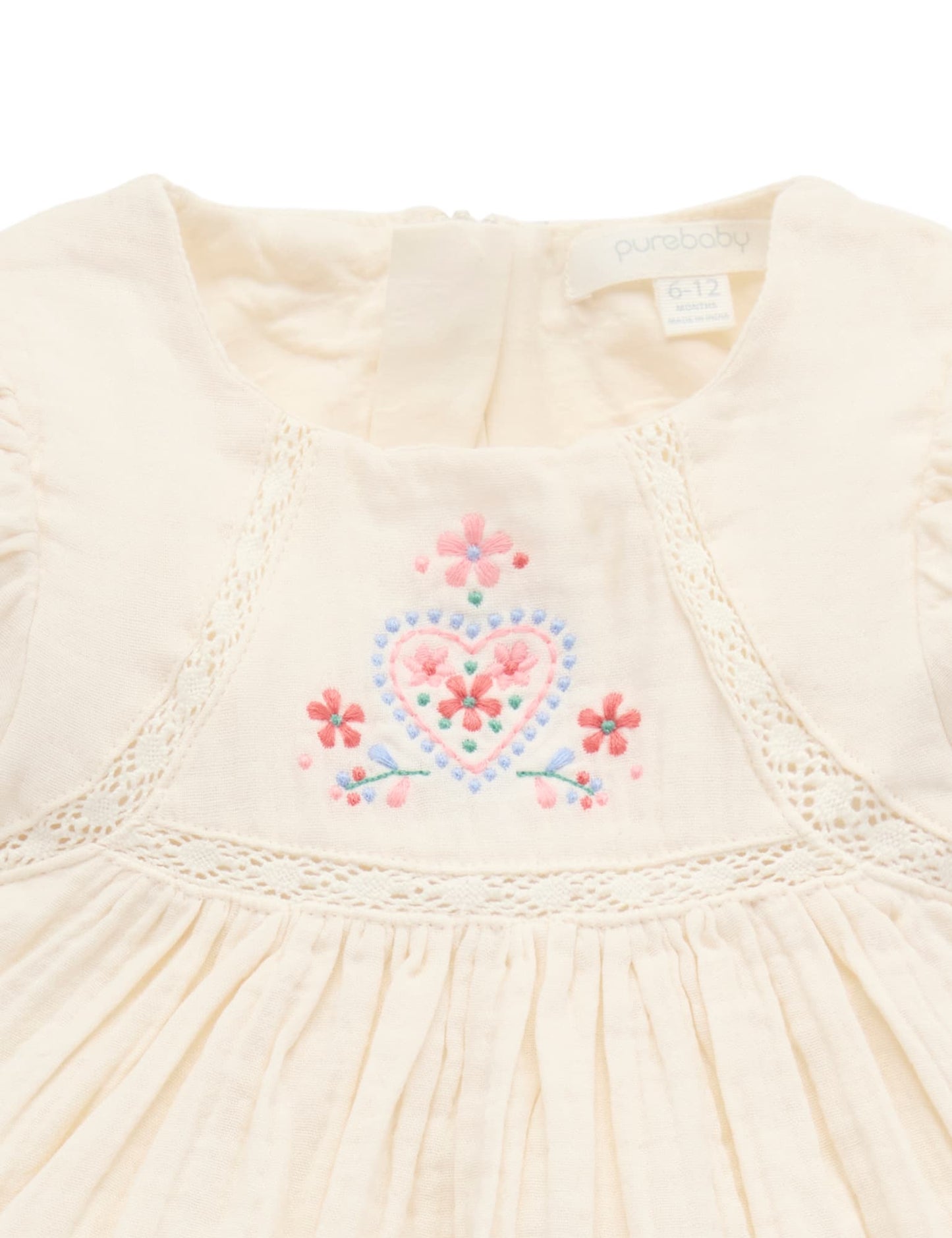 Purebaby ピュアベビー EMBROIDERED DRESS PB1068S25