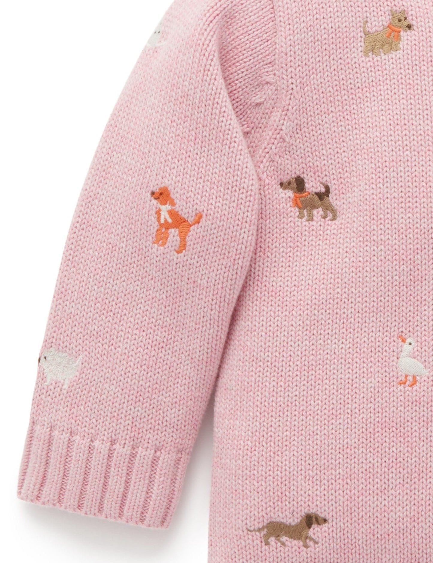 【4 last one】Purebaby ピュアベビー DOGGY EMBROIDERED JUMPER PB2011W24