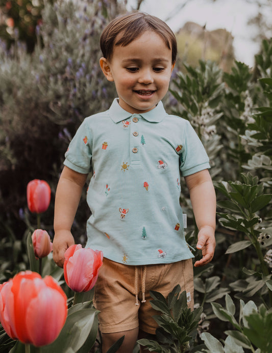 Purebaby ピュアベビー CHRISTMAS HOLIDAYS POLO PB3002S23