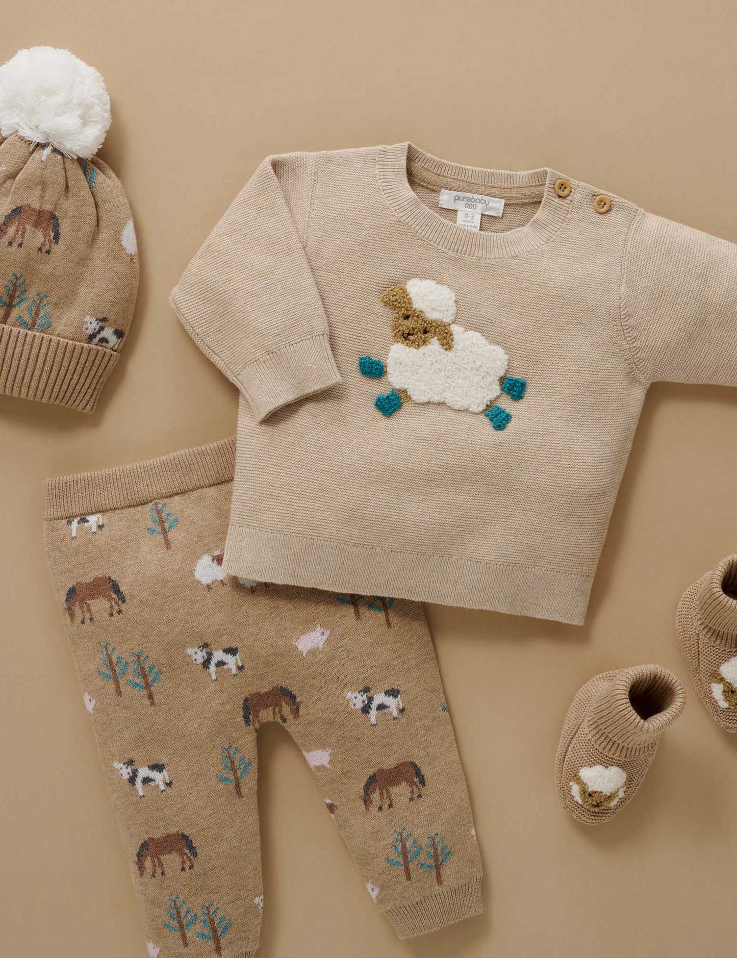 Purebaby ピュアベビー ON THE FARM JUMPER PN1004W25