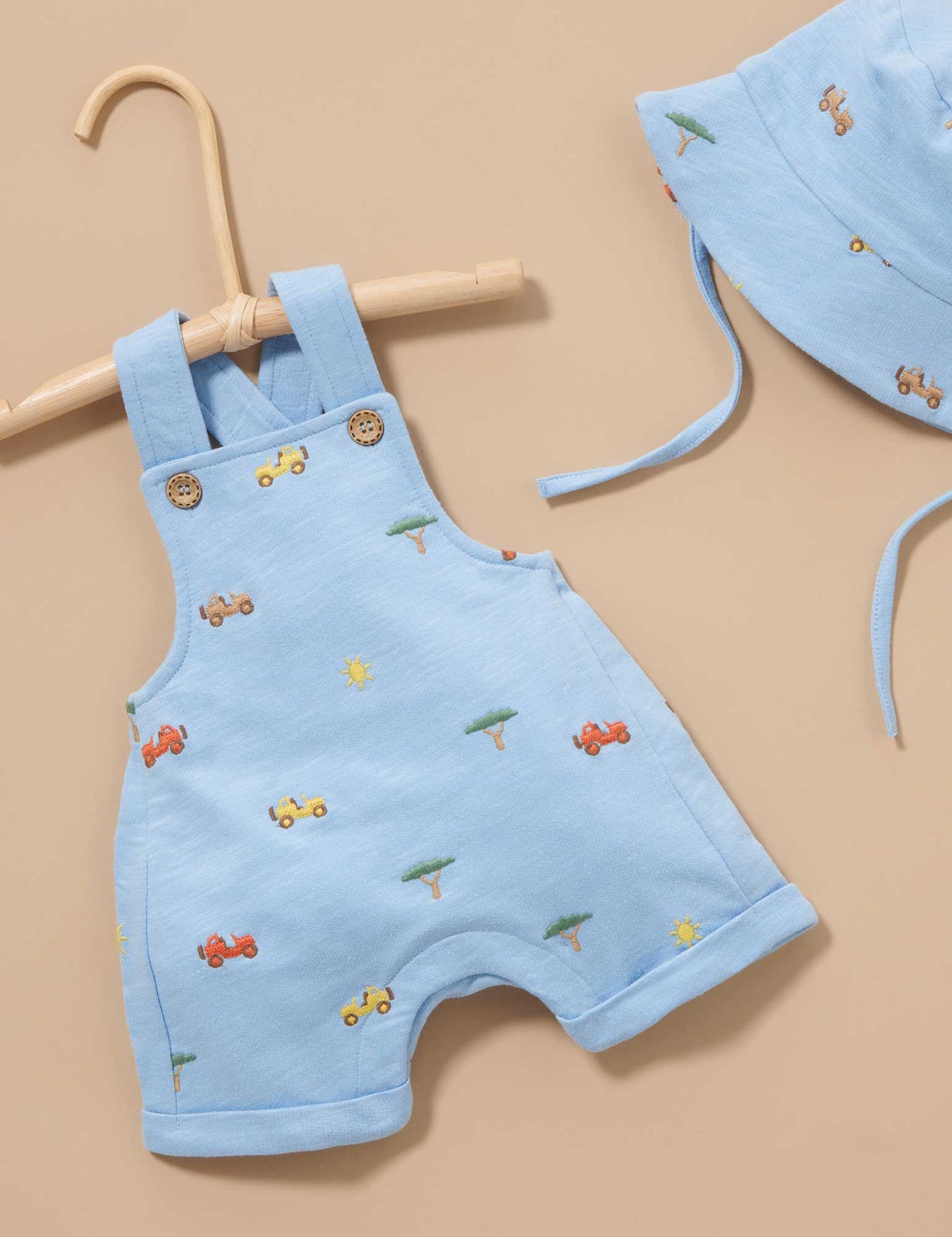 Purebaby ピュアベビー BRODERIE OVERALL safari broderie PN1014S23