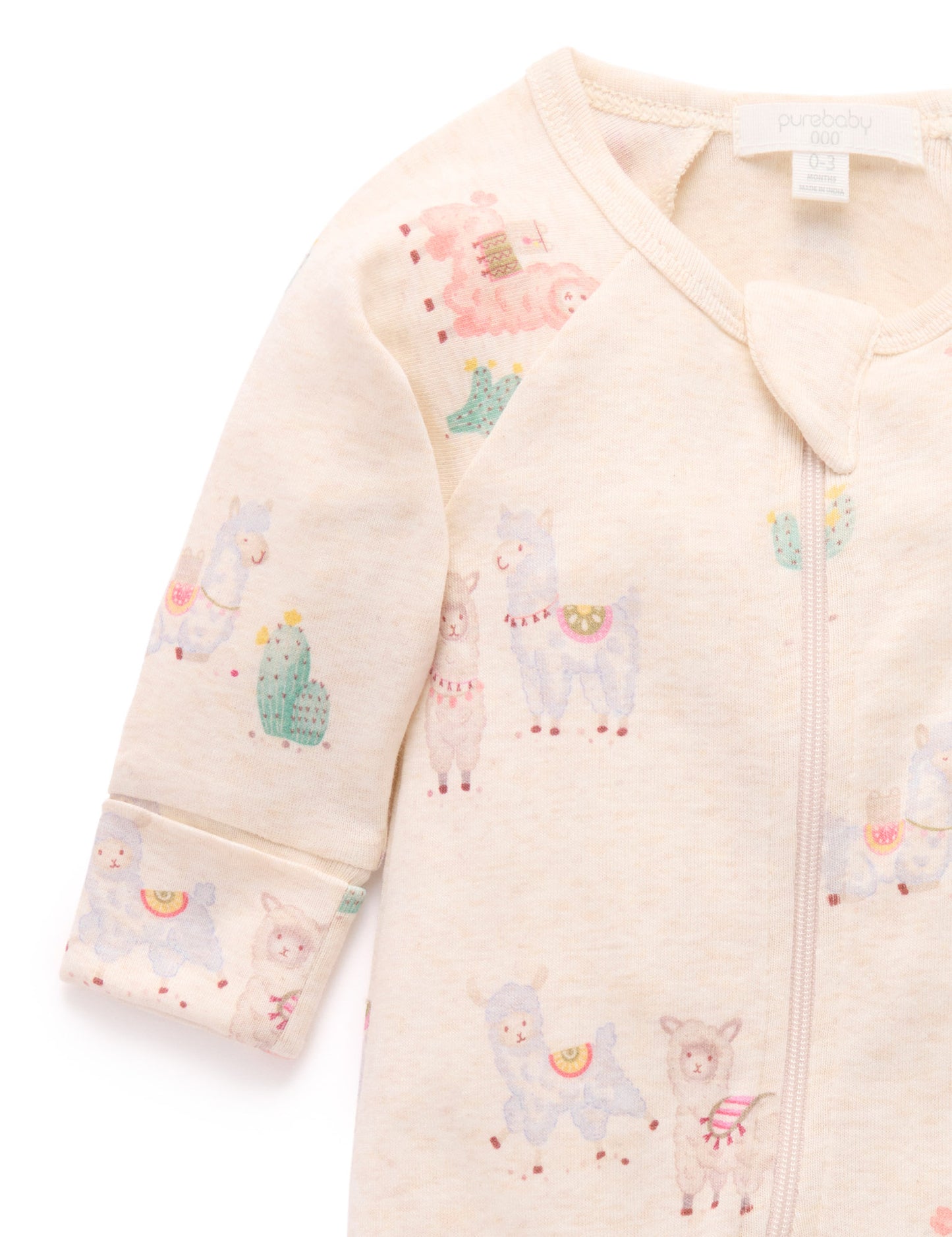 Purebaby ピュアベビー PRINTED ZIP GROWSUIT PN1032S25