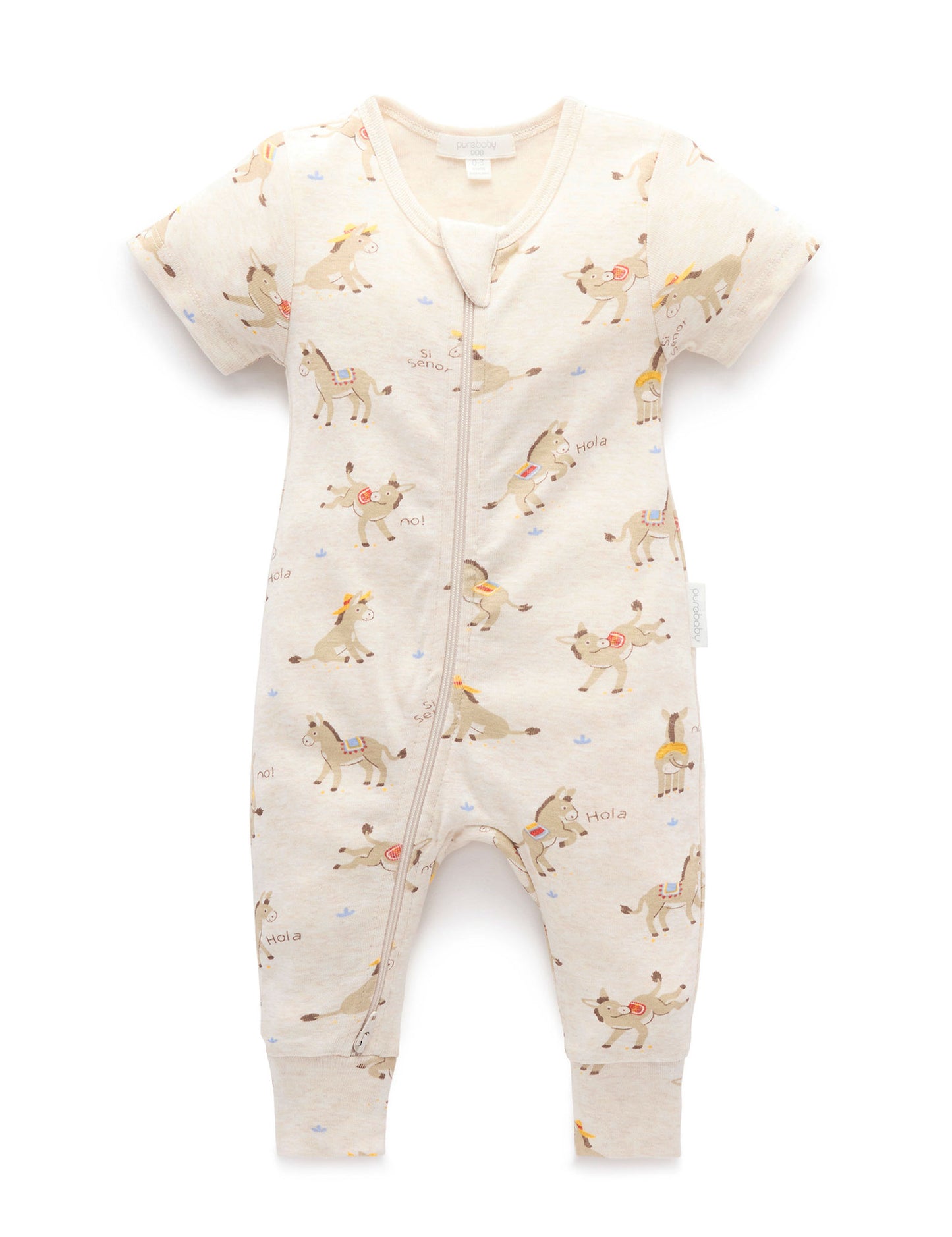 Purebaby ピュアベビー RIB S/SLEEVE GROWSUIT PN1038S25