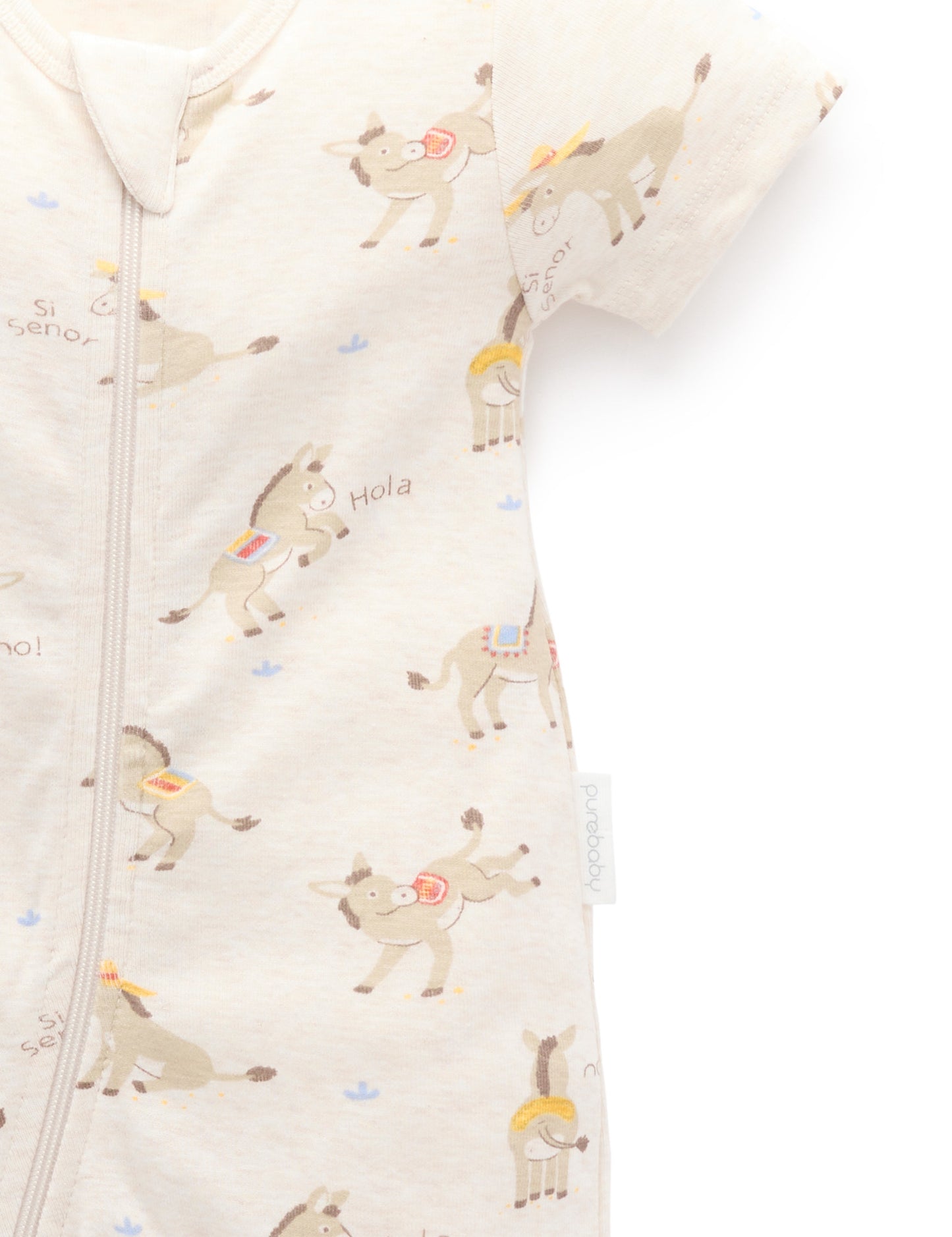 Purebaby ピュアベビー RIB S/SLEEVE GROWSUIT PN1038S25