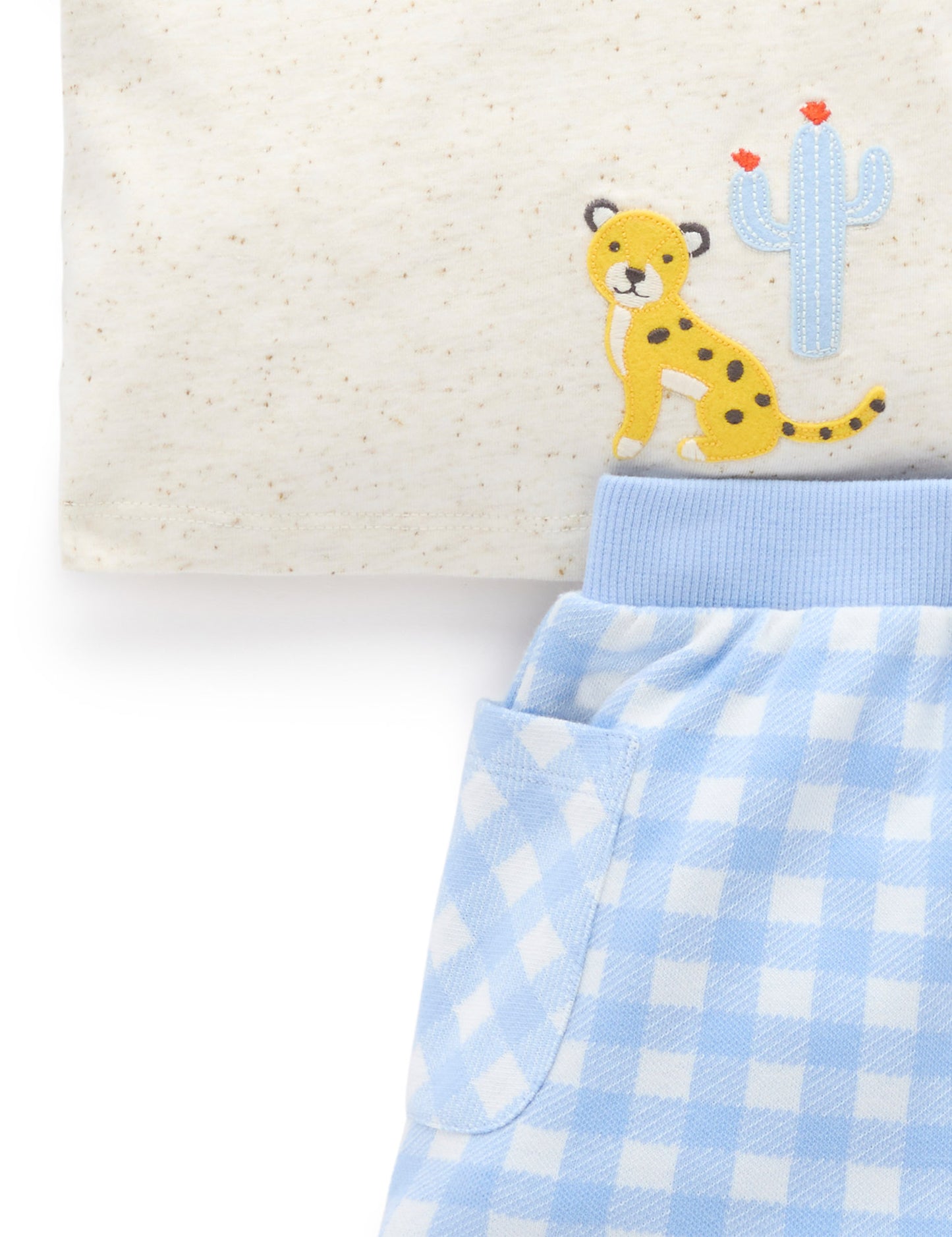 Purebaby ピュアベビー GINGHAM SHORT AND TEE SET 	 PN1047S25