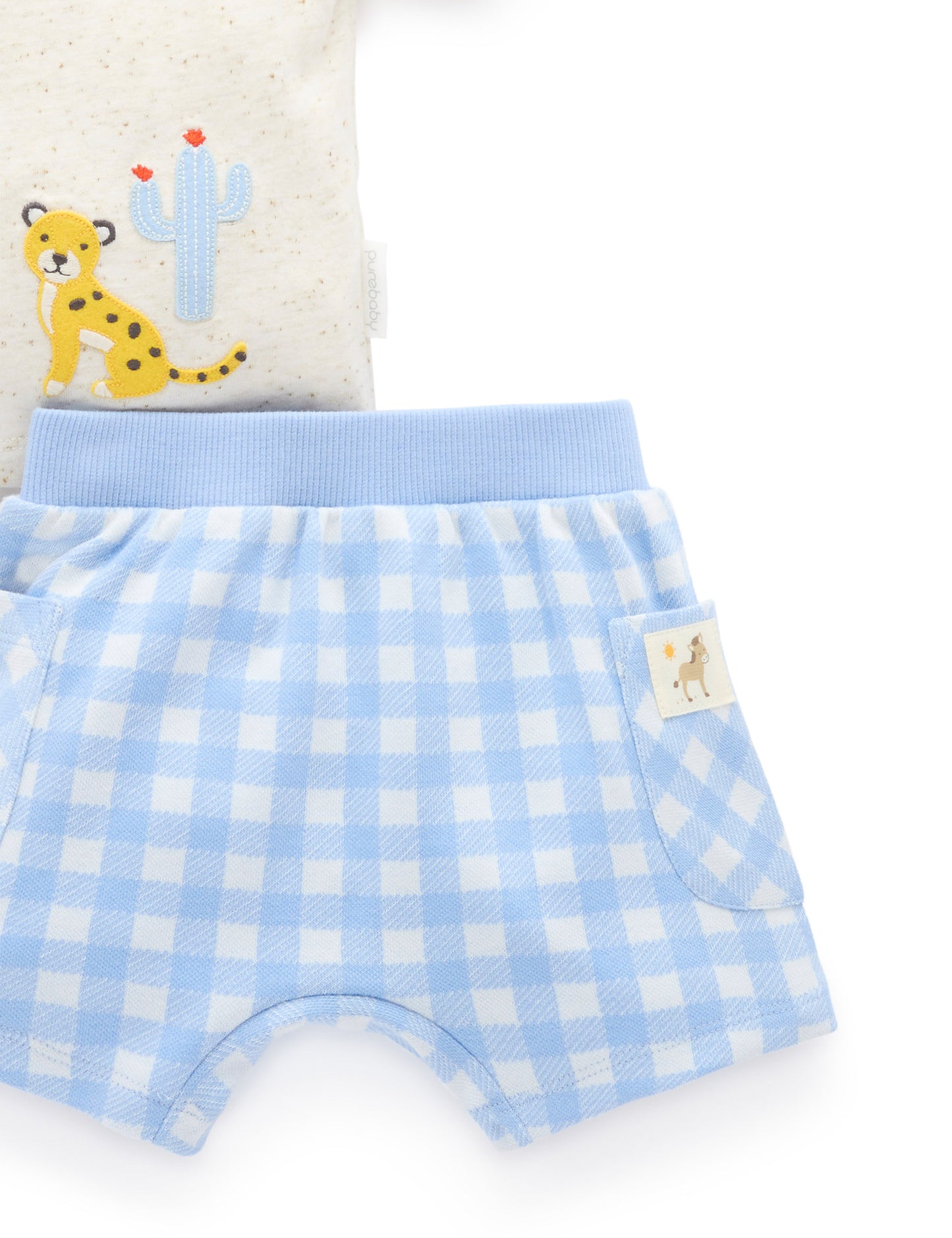 Purebaby ピュアベビー GINGHAM SHORT AND TEE SET 	 PN1047S25