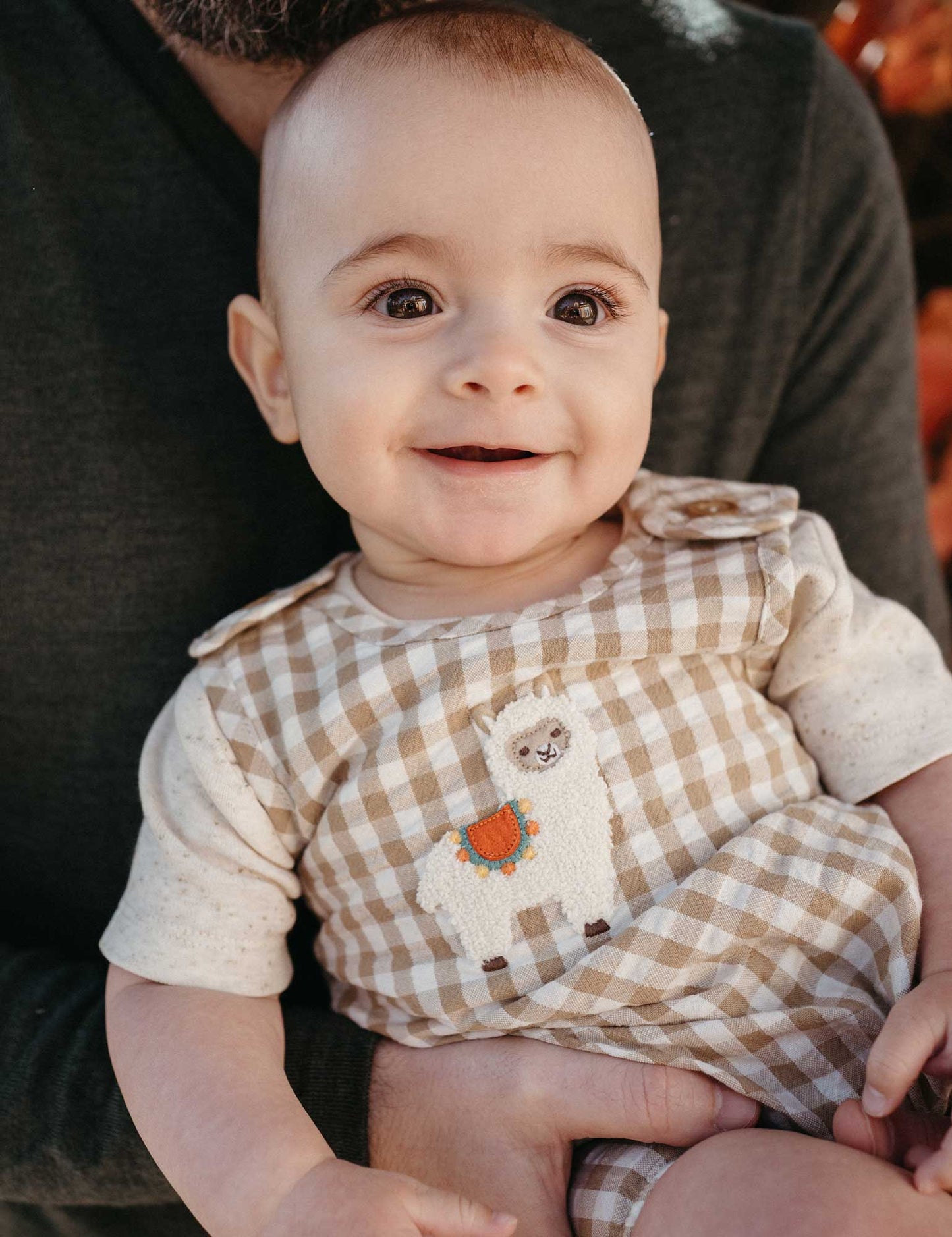 Purebaby ピュアベビー GINGHAM ROMPER PN1055S25