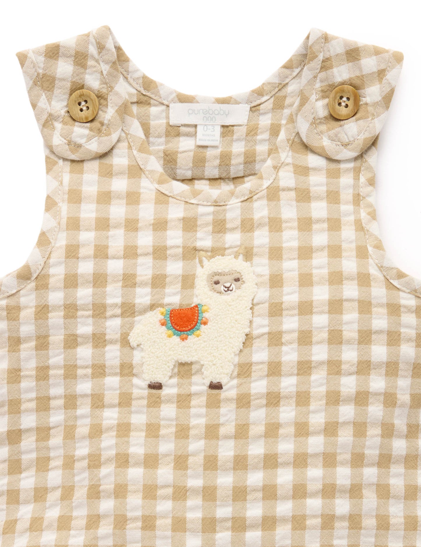 Purebaby ピュアベビー GINGHAM ROMPER PN1055S25