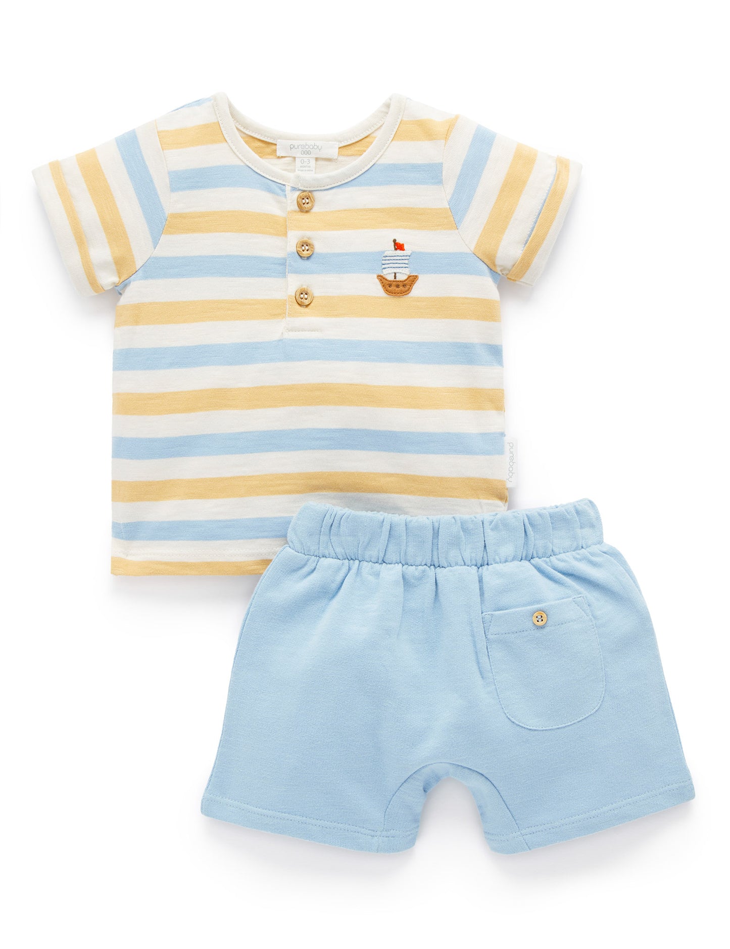 Purebaby Pure baby HENLEY SET PN2001S22