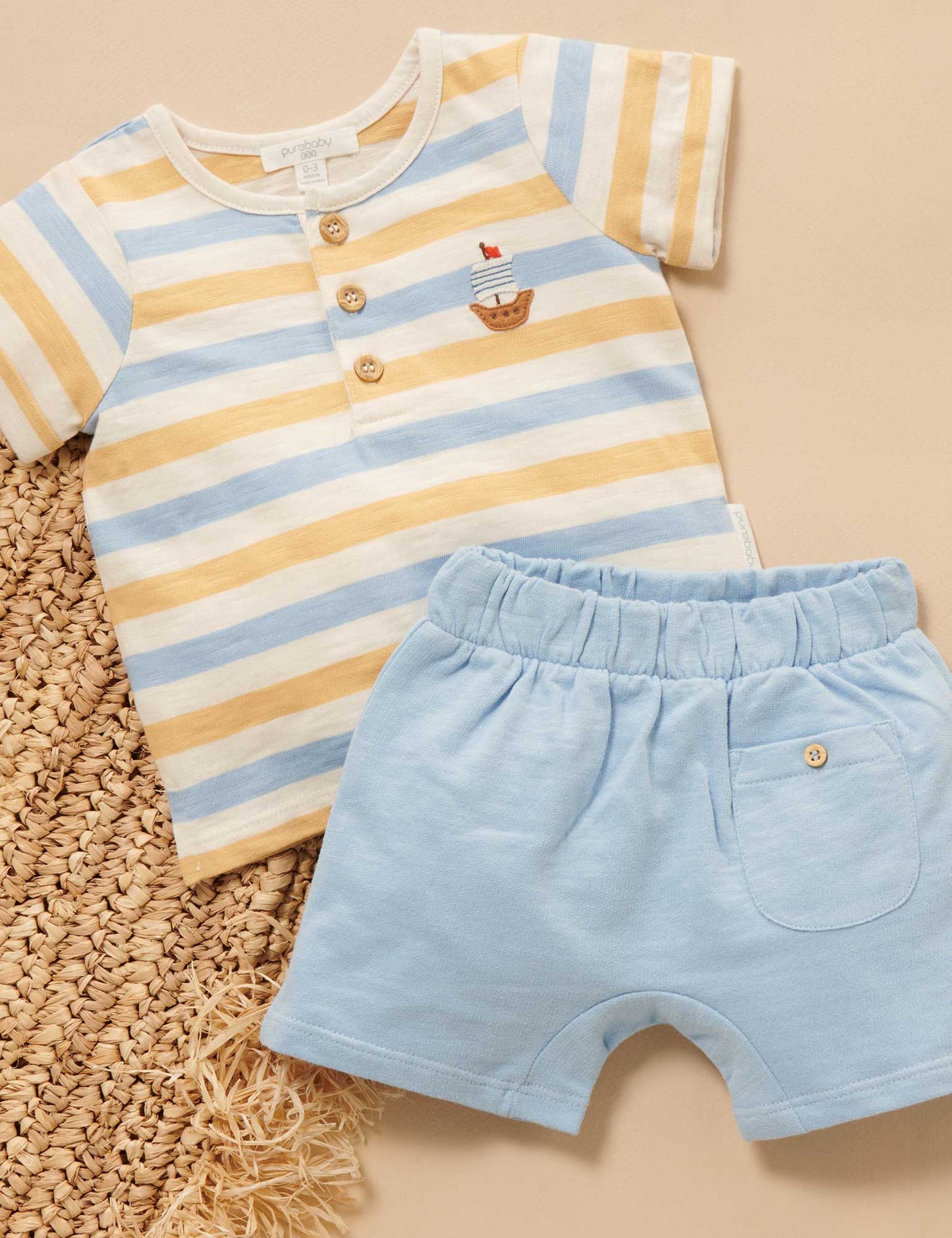 Purebaby Pure baby HENLEY SET PN2001S22