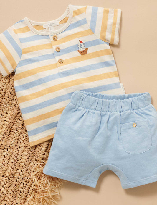 Purebaby Pure baby HENLEY SET PN2001S22