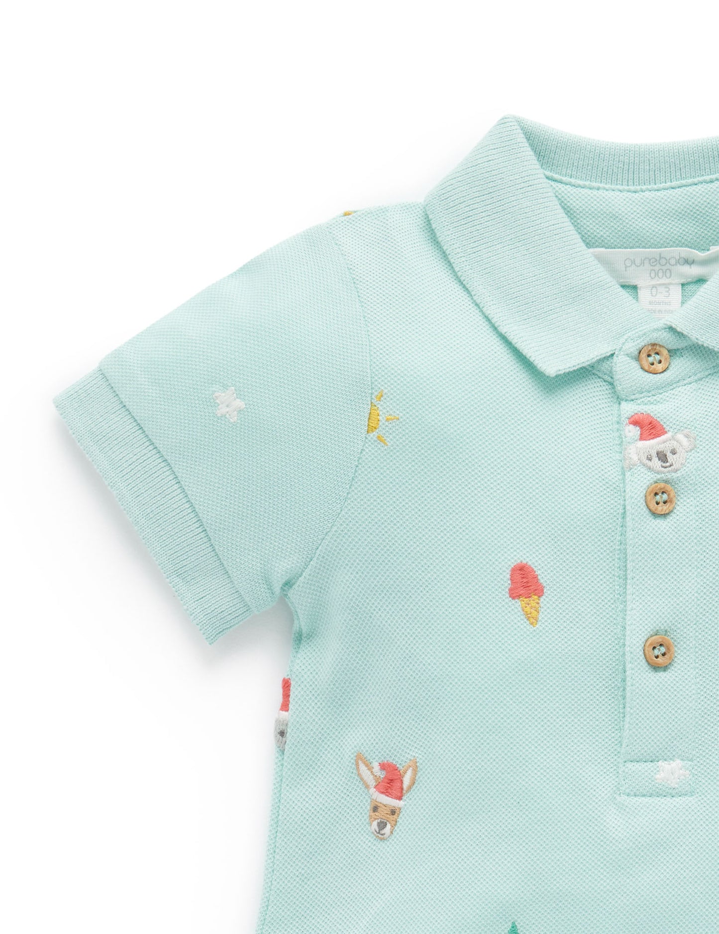 Purebaby ピュアベビー CHRISTMAS POLO GROWSUIT PN3009S23