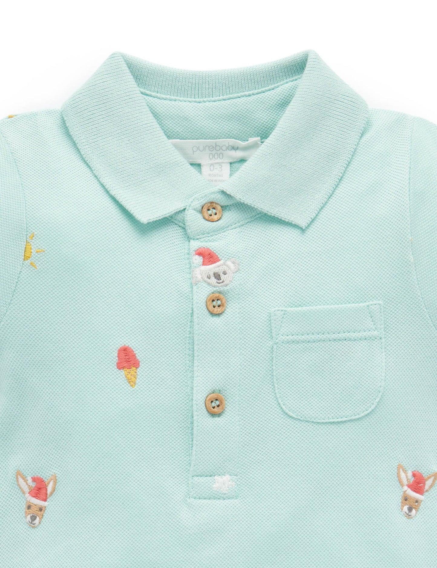 Purebaby ピュアベビー CHRISTMAS POLO GROWSUIT PN3009S23