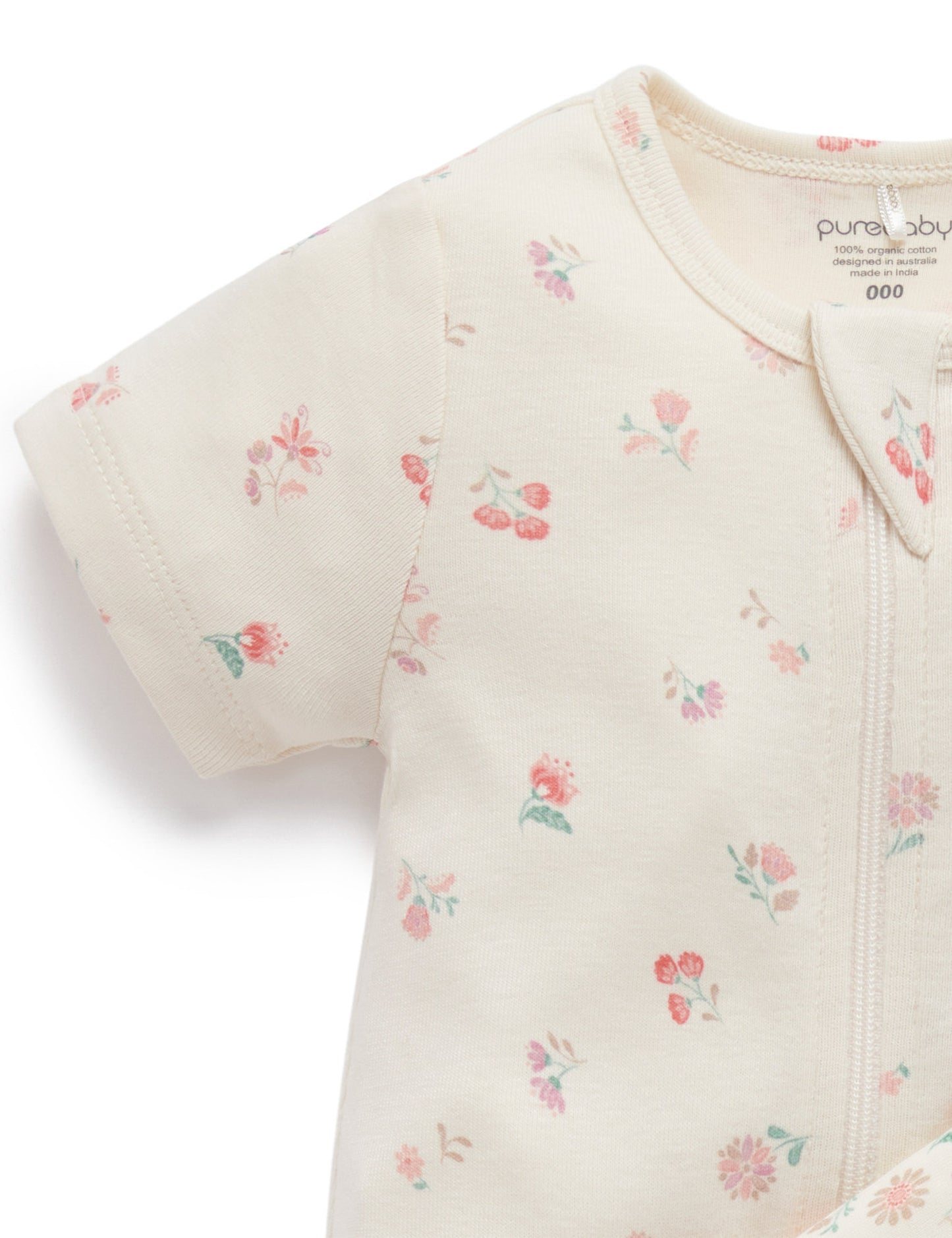 Purebaby ピュアベビー  2 PACK S/SLV DIGITAL GROWSUIT EMILIA PRINT PNW1022NS