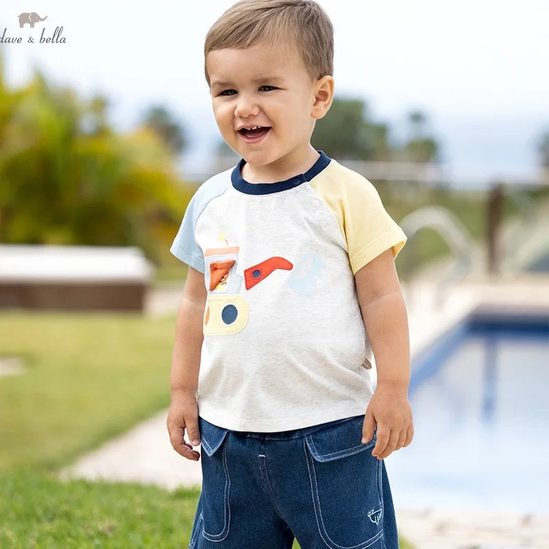 dave&bella デイブベラ ショベルカーデザインTシャツ DB2234896