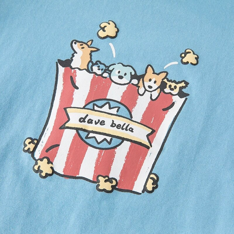 dave&bella デイブベラ ポップコーンわんちゃんイラストTシャツ DB2235467