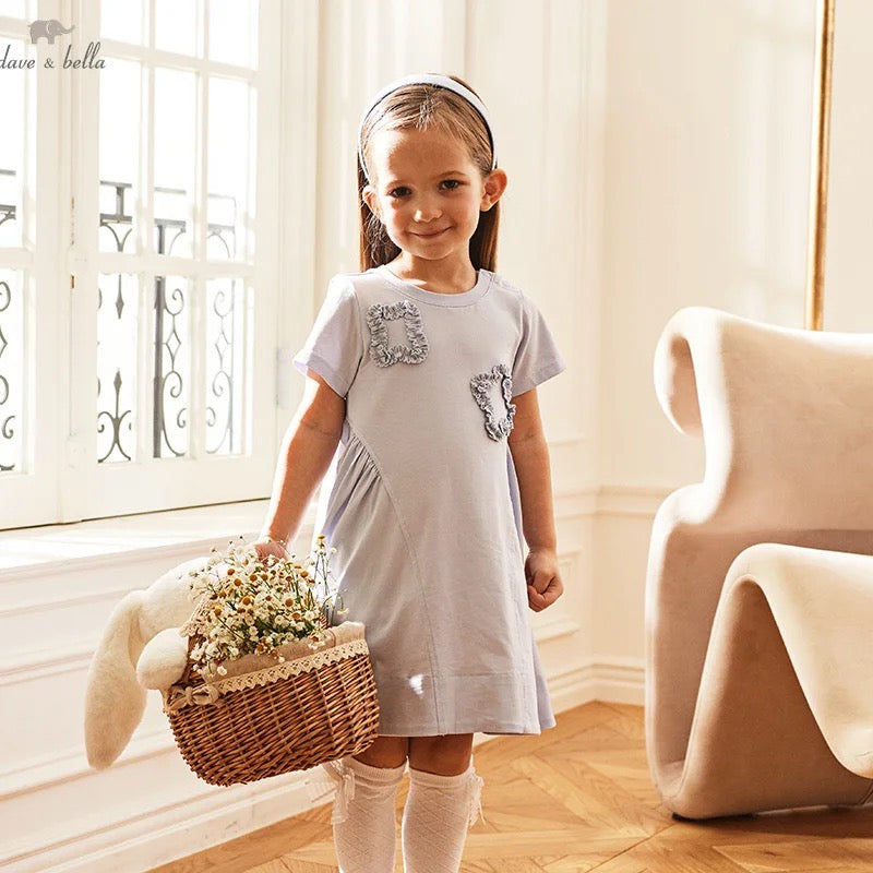 dave&bella デイブベラ 切り替えデザインブルーワンピース DB2235196