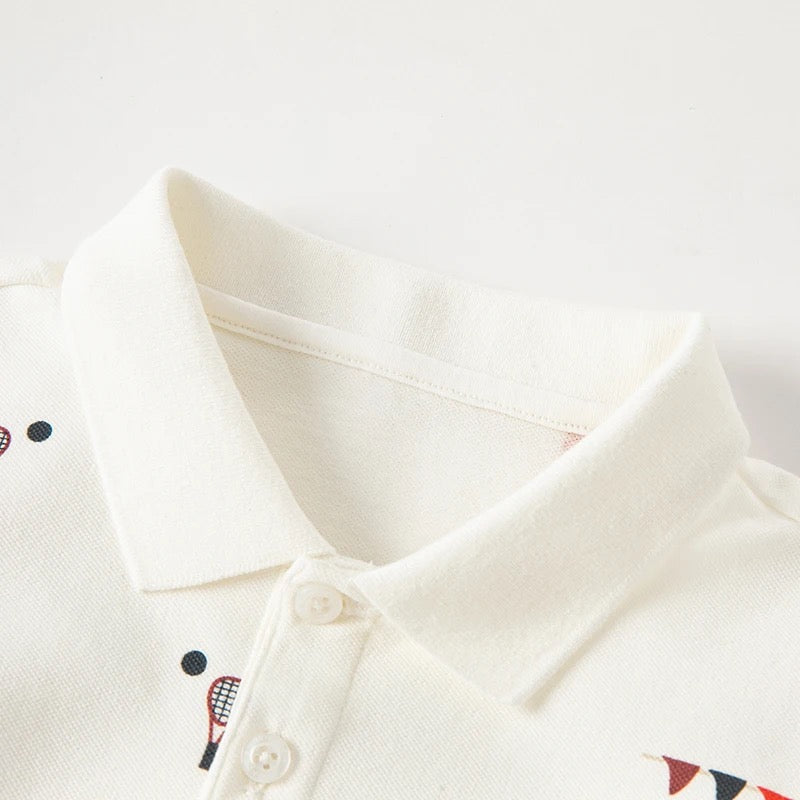 dave&bella デイブベラ イラストホワイトポロシャツ DB2235118