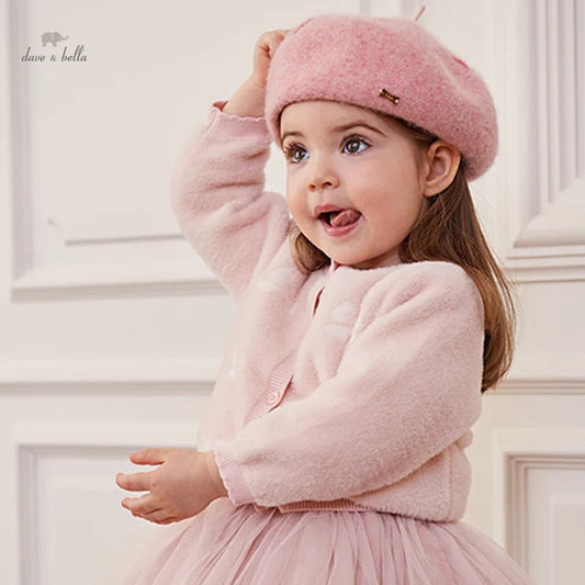 dave&bella デイブベラ ハートデザインピンクベレー帽 DB3236474