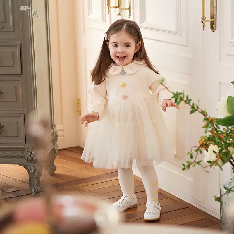 dave&bella Dave Bella flower embroidery tulle skirt dress DB3235976