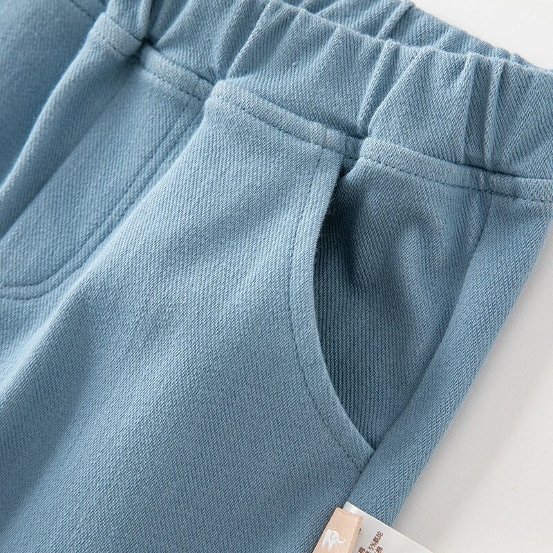 【110cm last one】dave&bella デイブベラ ボウタイ付きブルーチェックシャツドッキングトップス&ブルーパンツセット DB3236317