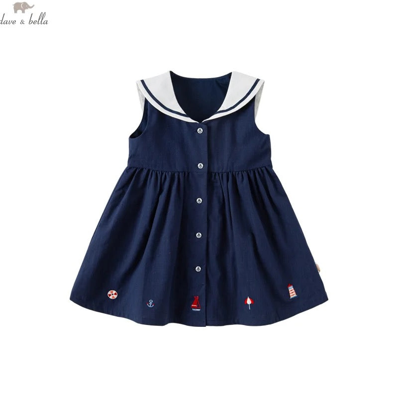 dave&bella デイブベラ マリンデザイン刺繍セーラーワンピース DB2235628