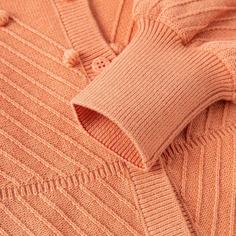 dave&bella デイブベラ ぽんぽん付きオレンジカーディガン DB1230286 90cm