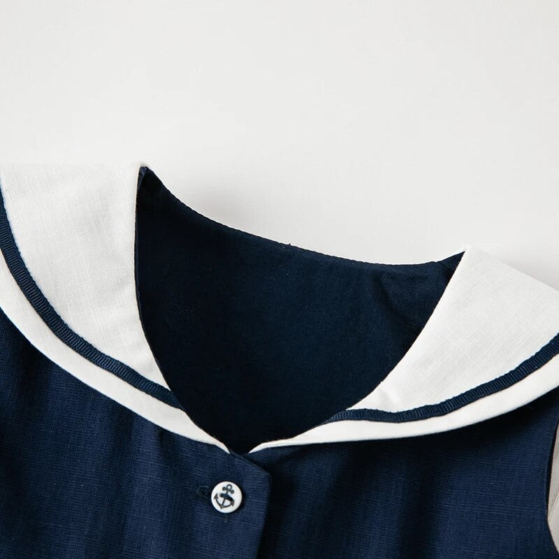 dave&bella デイブベラ マリンデザイン刺繍セーラーワンピース DB2235628