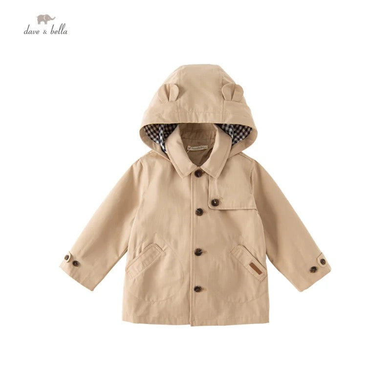 【80cm last one】dave&bella デイブベラ くまみみフードトレンチコート DB3237114
