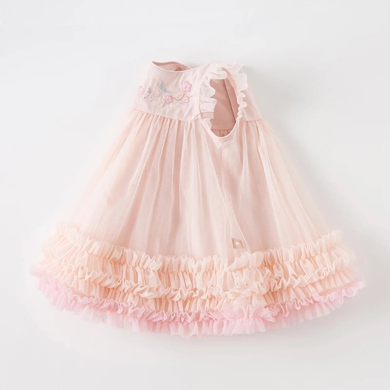 dave&bella Dave Bella Flower embroidery hem ruffle design dress DB2235626 90cm