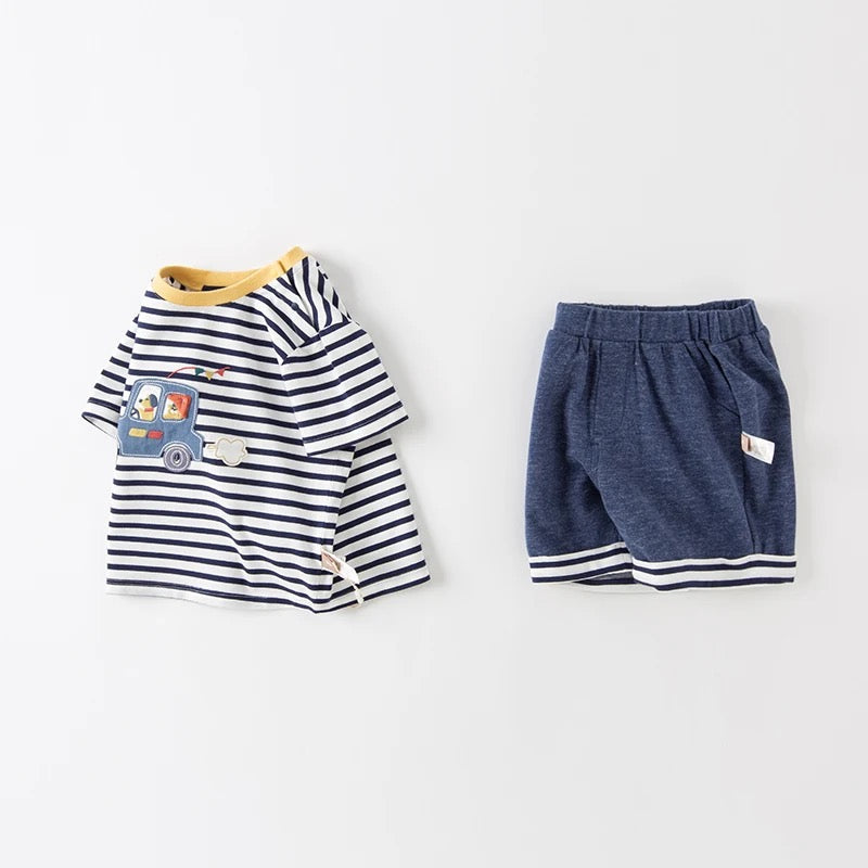 dave&bella デイブベラ ドライブアニマルTシャツ&ハーフパンツセット DB2234690