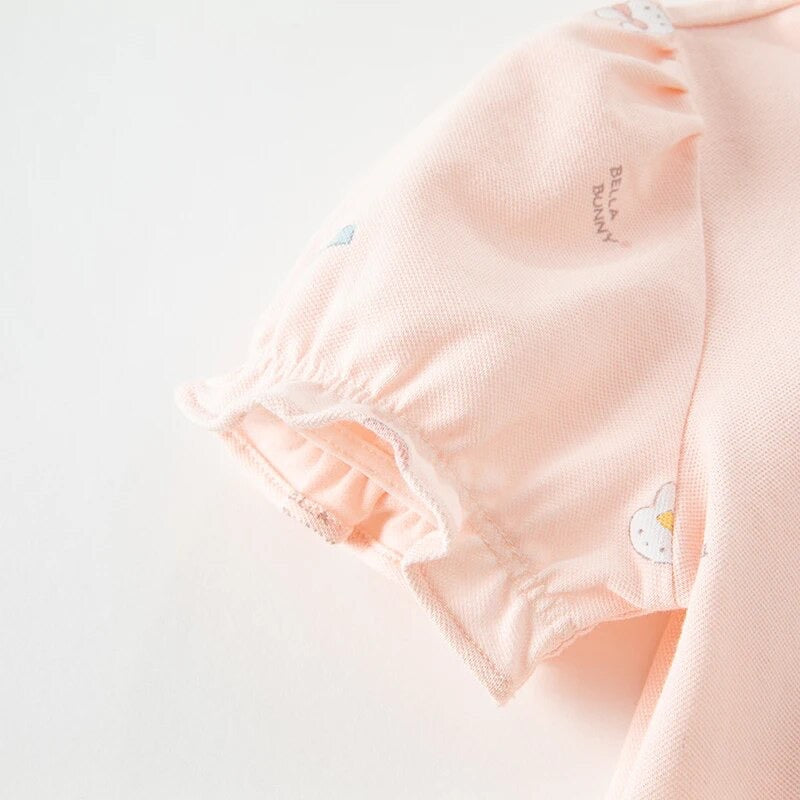 【90cm last one】dave&bella デイブベラ うさちゃんデザインパフスリーブポロシャツ DB2235519