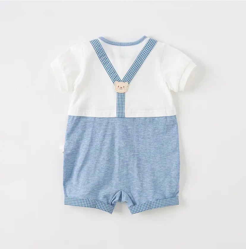 dave&bella デイブベラ くまちゃんサスペンダーデザインロンパース DB2234950