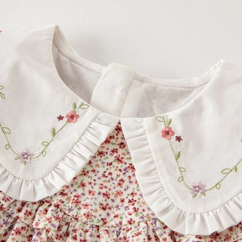 dave&bella Dave Bella Flower Embroidery Collar Floral Dress DB3236141