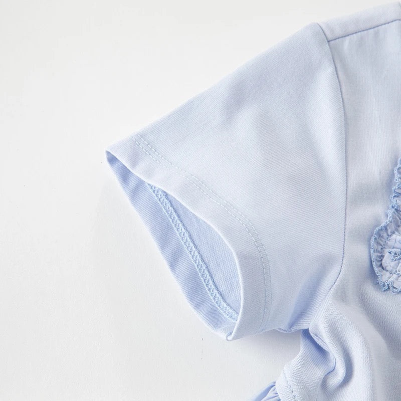 dave&bella デイブベラ 切り替えデザインブルーワンピース DB2235196