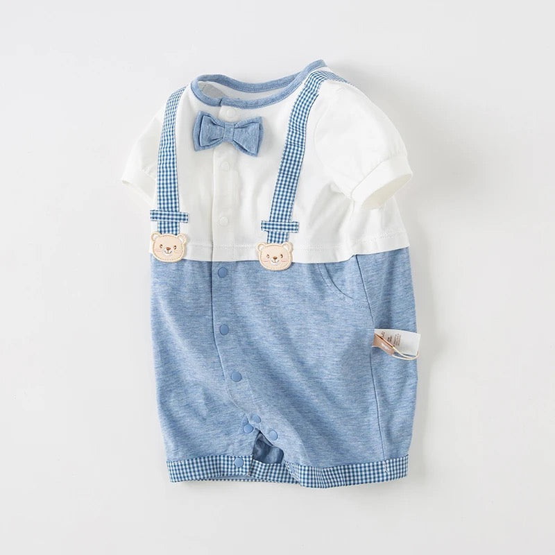 dave&bella デイブベラ くまちゃんサスペンダーデザインロンパース DB2234950