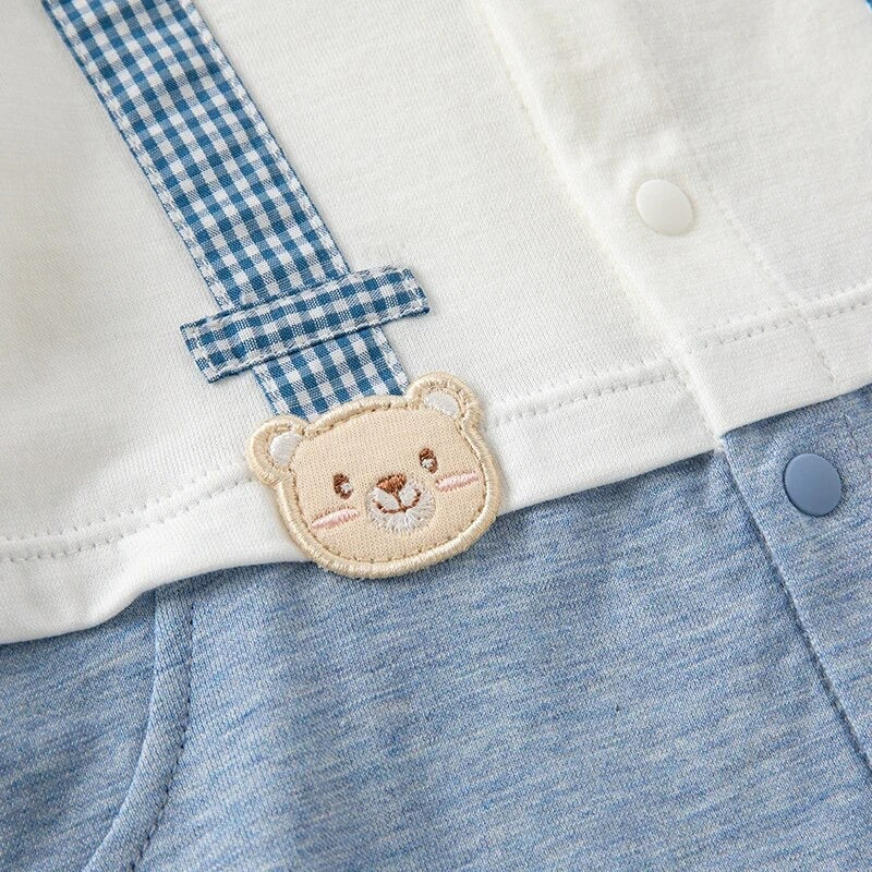 dave&bella デイブベラ くまちゃんサスペンダーデザインロンパース DB2234950