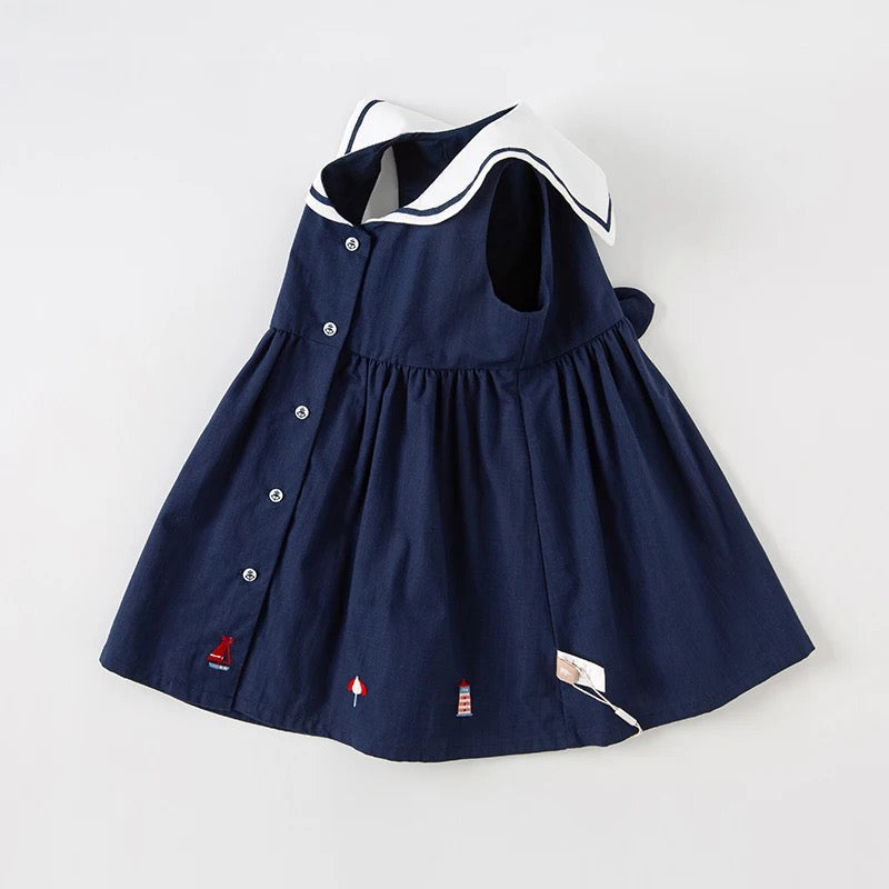 dave&bella デイブベラ マリンデザイン刺繍セーラーワンピース DB2235628