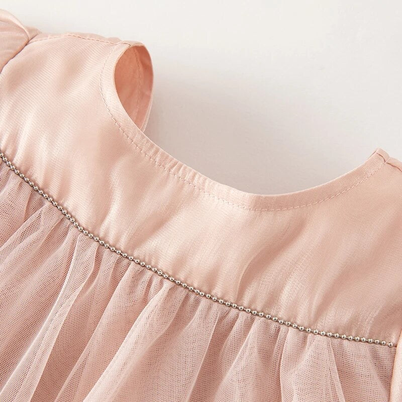 【80cm last one】dave&bella デイブベラ バックリボンチュールワンピース DB3235720