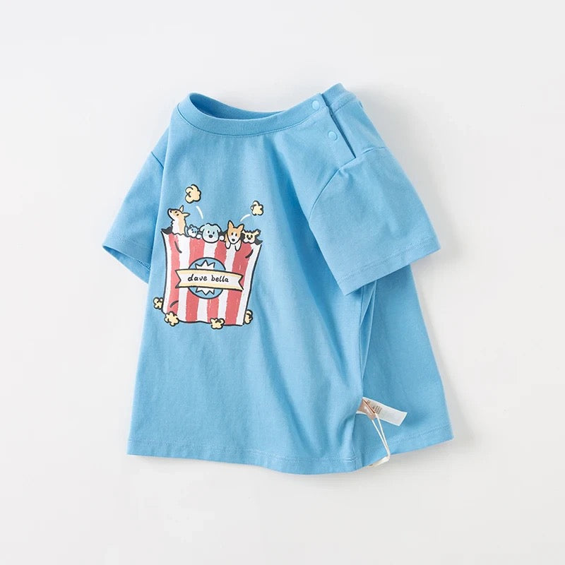 dave&bella デイブベラ ポップコーンわんちゃんイラストTシャツ DB2235467