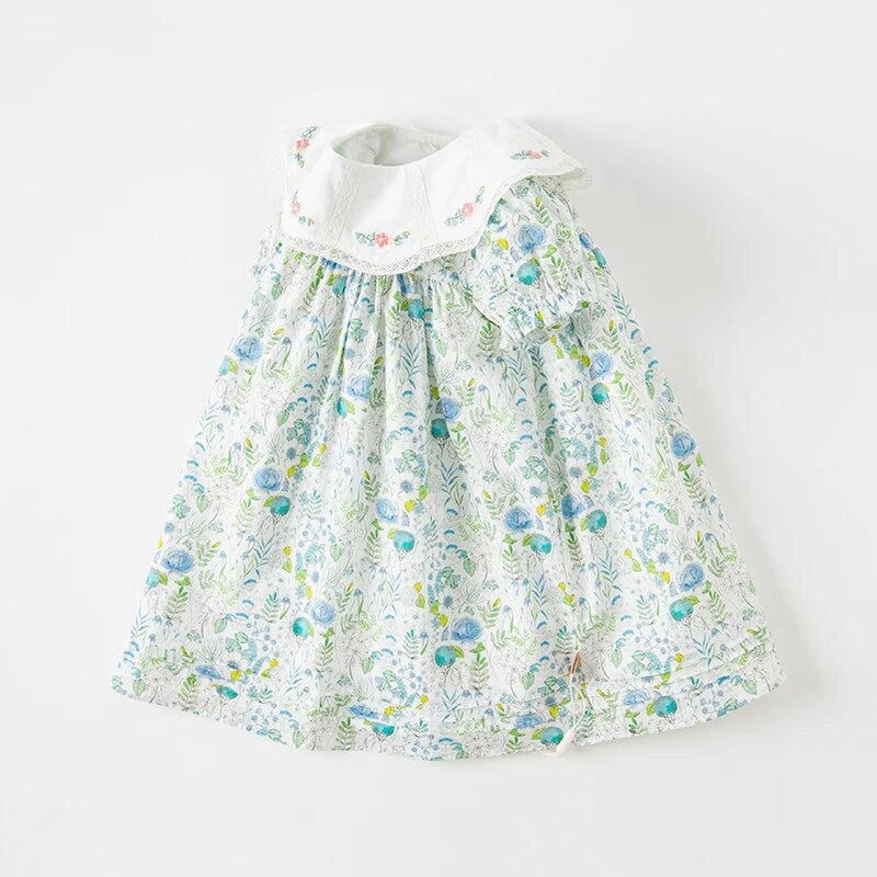 dave&bella デイブベラ グリーンブルーフローラルワンピース DB2235218