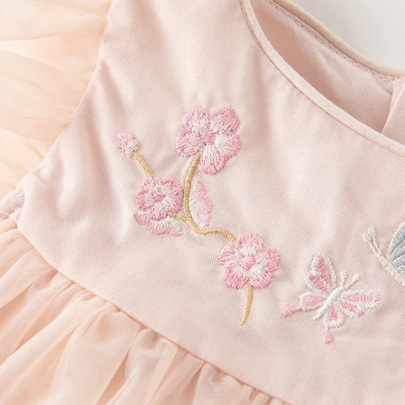 dave&bella Dave Bella Flower embroidery hem ruffle design dress DB2235626 90cm