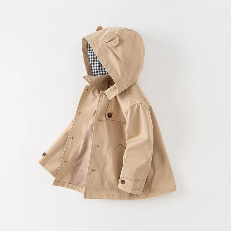 【80cm last one】dave&bella デイブベラ くまみみフードトレンチコート DB3237114